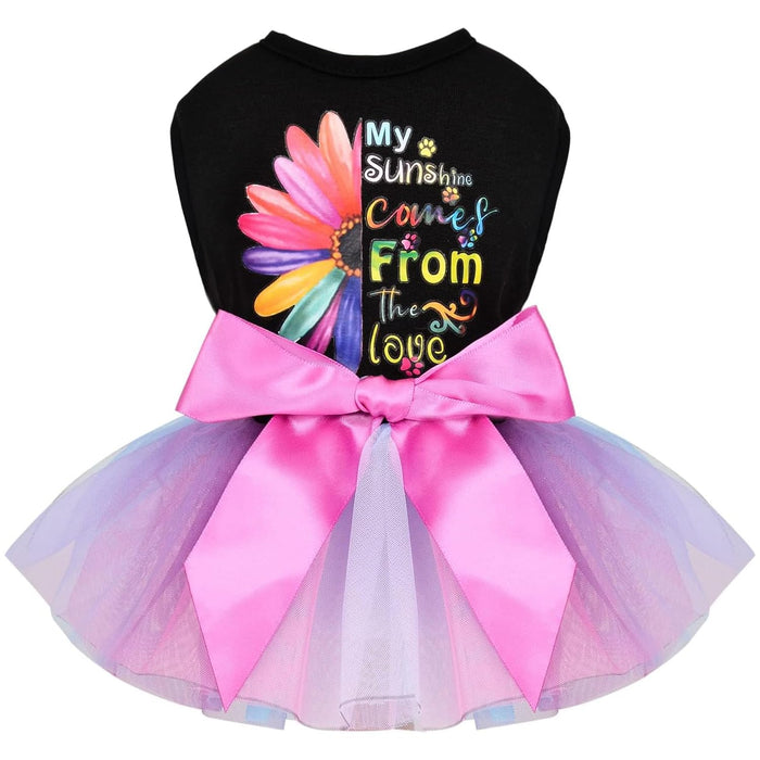 Princess Dog Tutu Dress with Daisy Print