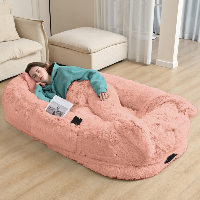 Comfortable Human Dog Bed for You & Pets - Pink