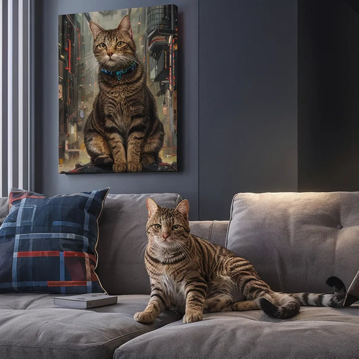 Custom Cyber Series Pet Portrait Canvas Art