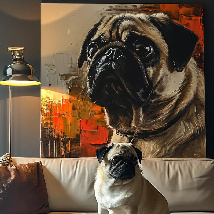 Custom Pet Portrait Wall Art – Autumn Elegance