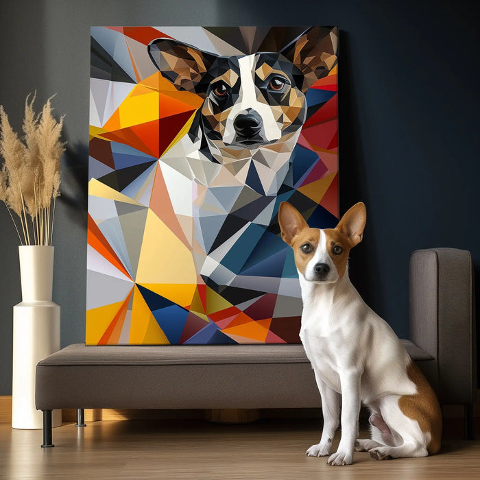 Custom Cubism Pet Portrait Canvas Art