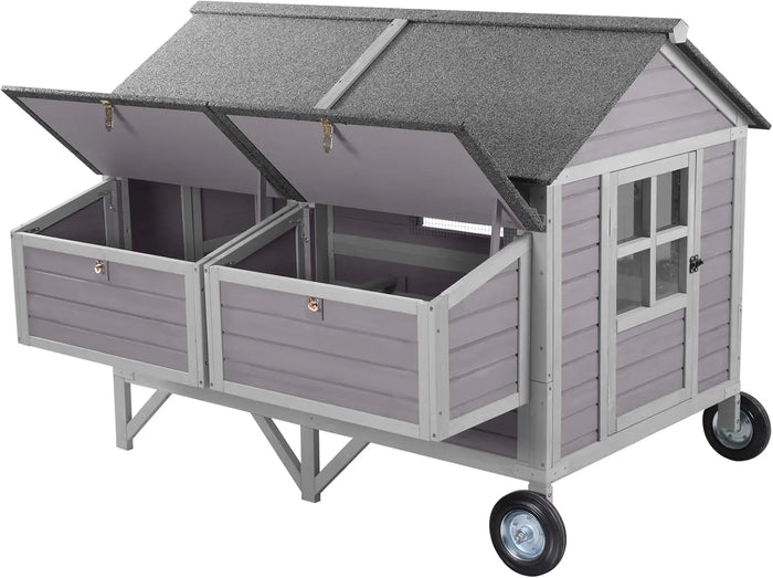 Premium Mobile Chicken Coop for 8-10 Birds