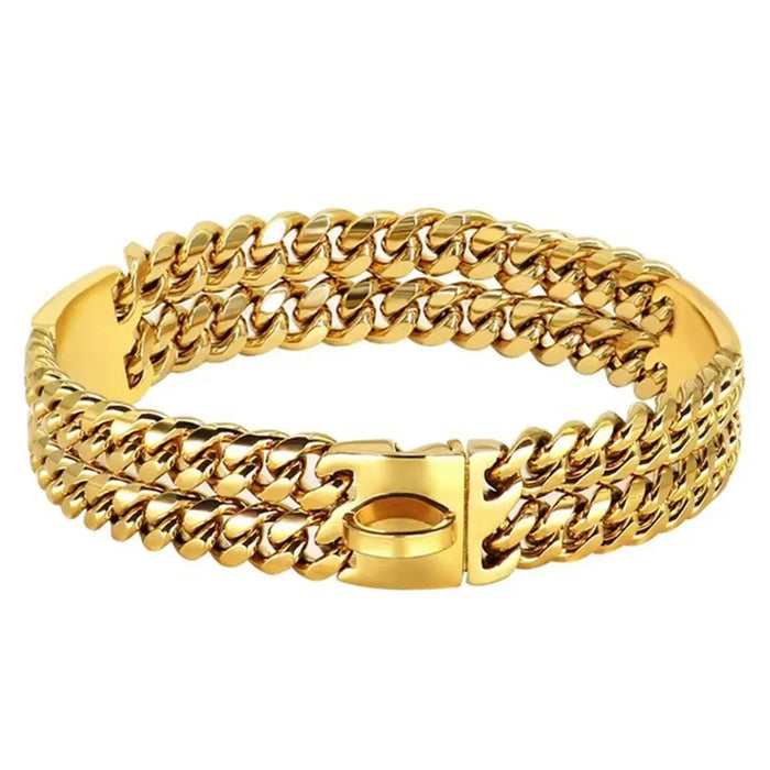 Heavy Duty Gold Cuban Link Dog Collar